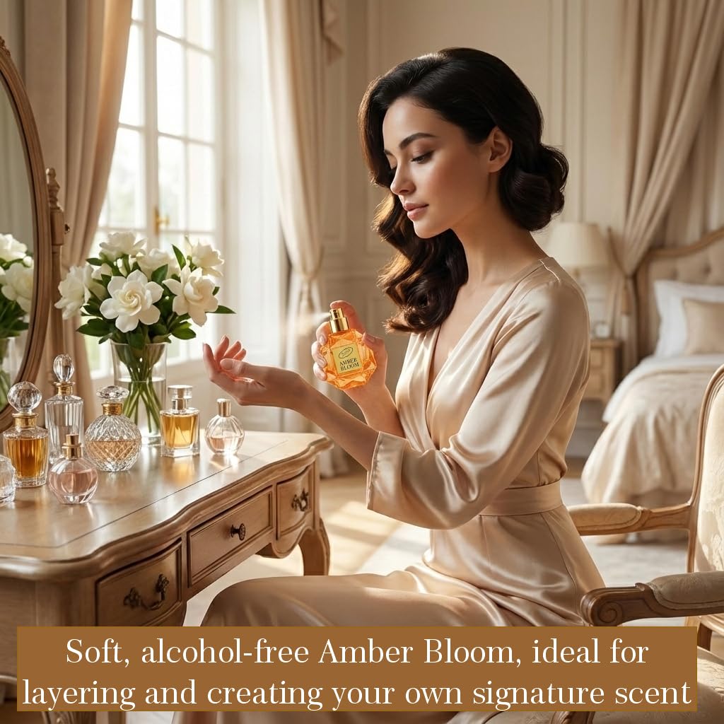 Zoha Amber Bloom – Alcohol-Free Amber Perfume Oil for Women and Men, 30ml Travel Size