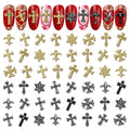ZOKLU Silver & Gold Cross Nail Charms – 240 Pcs for Home, Salon & Holiday Manicures