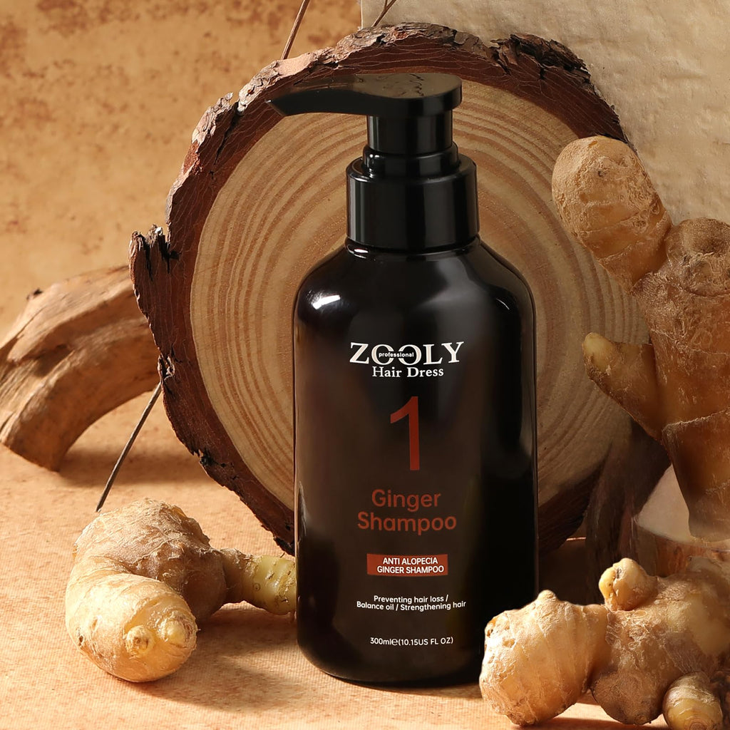 ZOOLY PROFESSIONAL Ginger Shampoo 10.15 Fl Oz (Pack of 2) – Anti-Hair-Loss & Nourishing Root Care