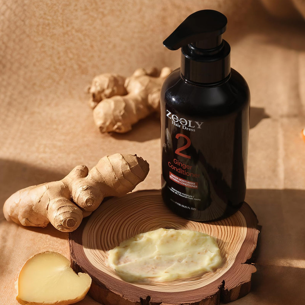 ZOOLY PROFESSIONAL Ginger Shampoo & Conditioner Set 20.3 Fl Oz – Nourishes Roots, Salon-Grade Scalp Care