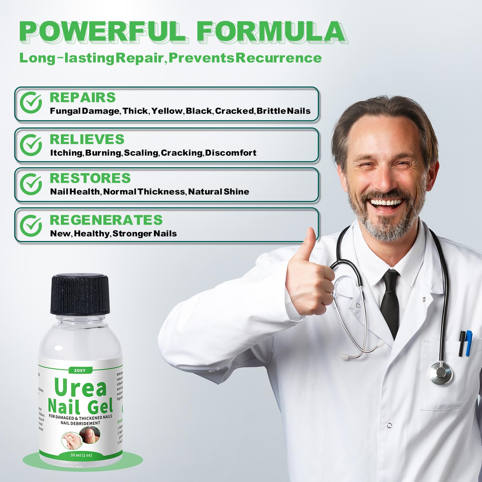 ZOXY Urea Nail Gel 40% – Softens Thick Nails & Discoloration | Fast-Absorbing Nail Restoration