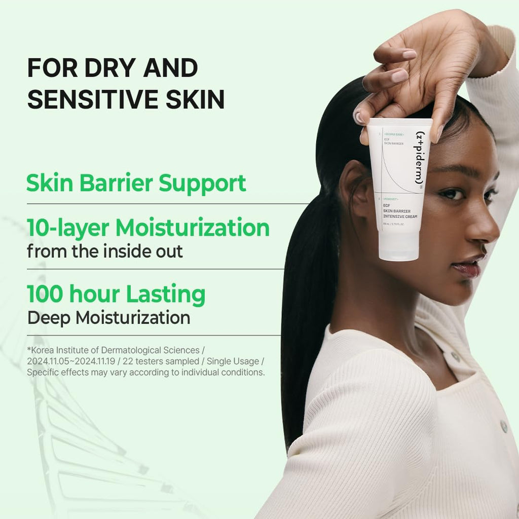 Zipiderm EGF Skin Barrier Cream – Korean Hydration with Ceramides & Panthenol | 2.7 oz
