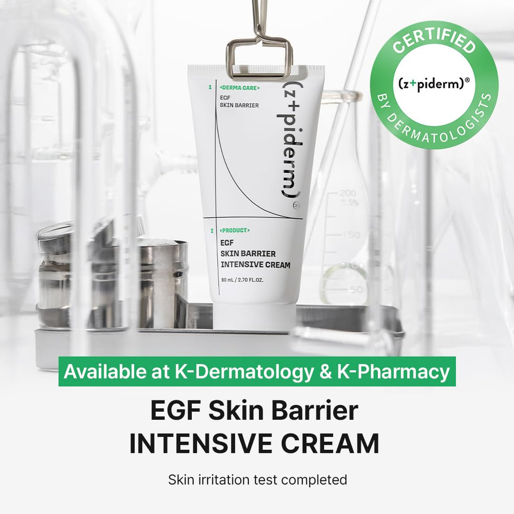 Zipiderm EGF Skin Barrier Cream – Korean Hydration with Ceramides & Panthenol | 2.7 oz