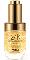 ZPM 24K Gold Anti Aging Serum with Vitamin C & Hyaluronic Acid – Day & Night Hydration (1 oz)