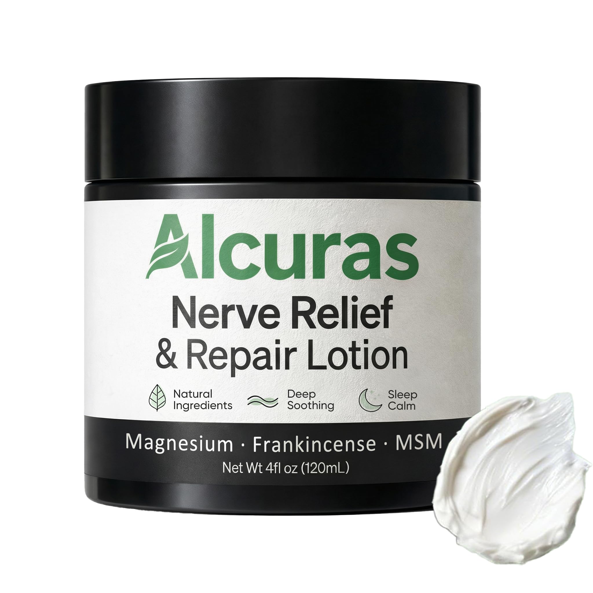 ZRRTXV Alcuras Nerve Cream – Hand & Foot Relief with Magnesium, Frankincense & MSM | 4 oz