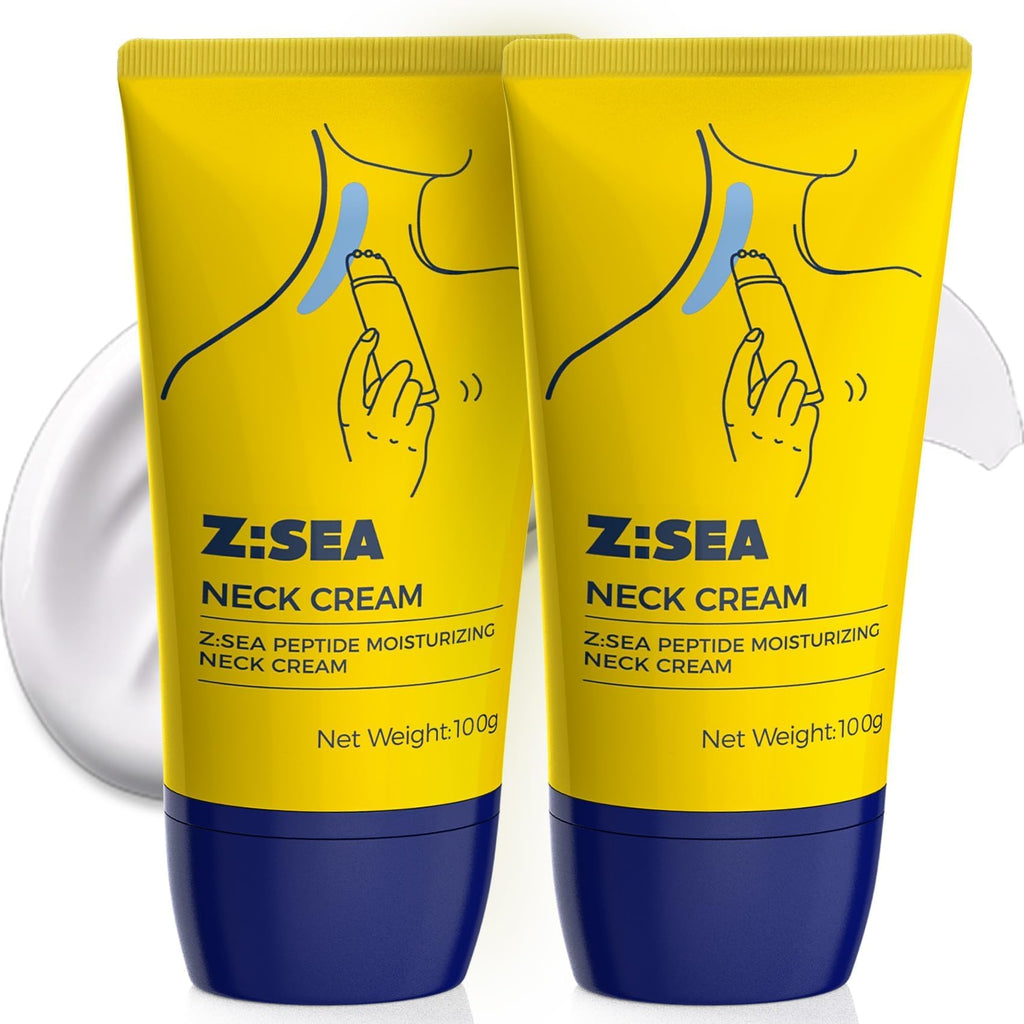 Z:SEA Neck Firming Cream with Roller — Multi-Peptide, Collagen & Hyaluronic Acid (2 Pack)