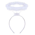 ZSPERKLA Angel Halo Headband – White Feather, Fluffy Angel Hair for Halloween & Cosplay