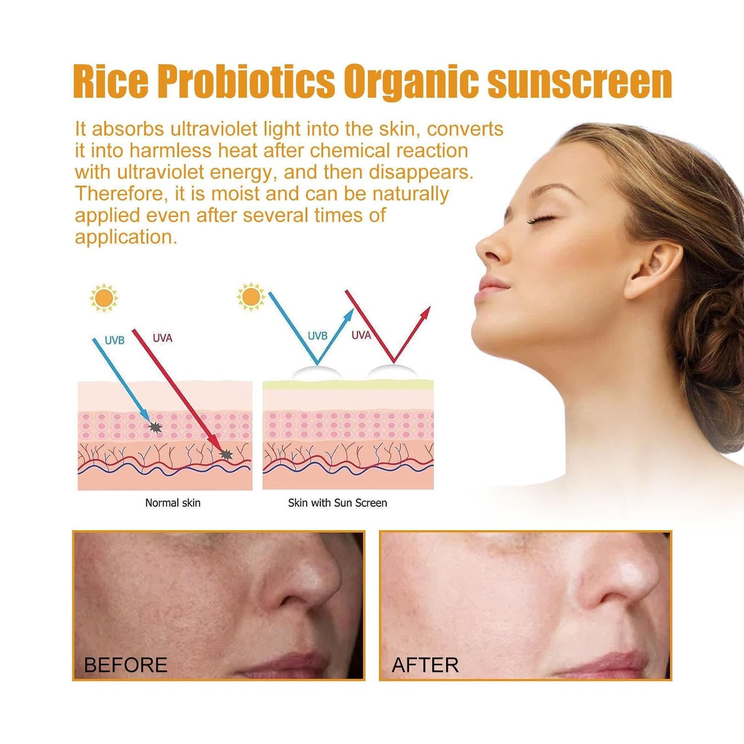 ZTSGU Relief Organic Sunscreen SPF50+ PA++++ - 2-Pack with Rice & Probiotics