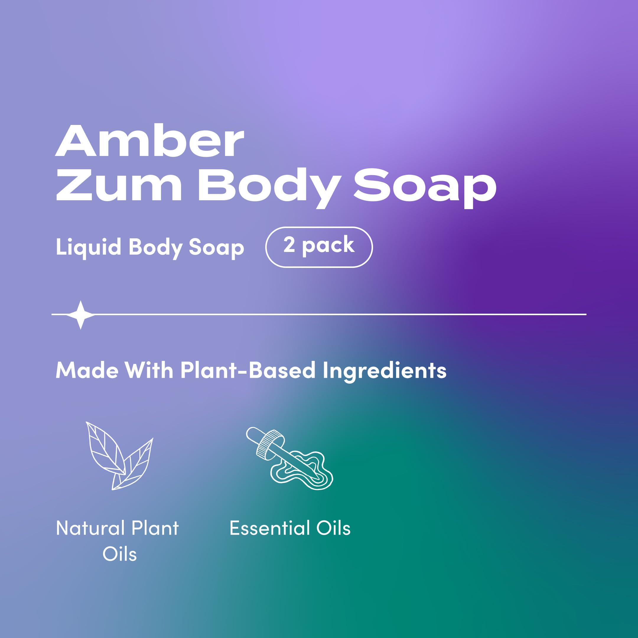 Zum Body Soap Amber – 16 fl oz (2 Pack) | Deep Clean & Plant-Based Nourishment