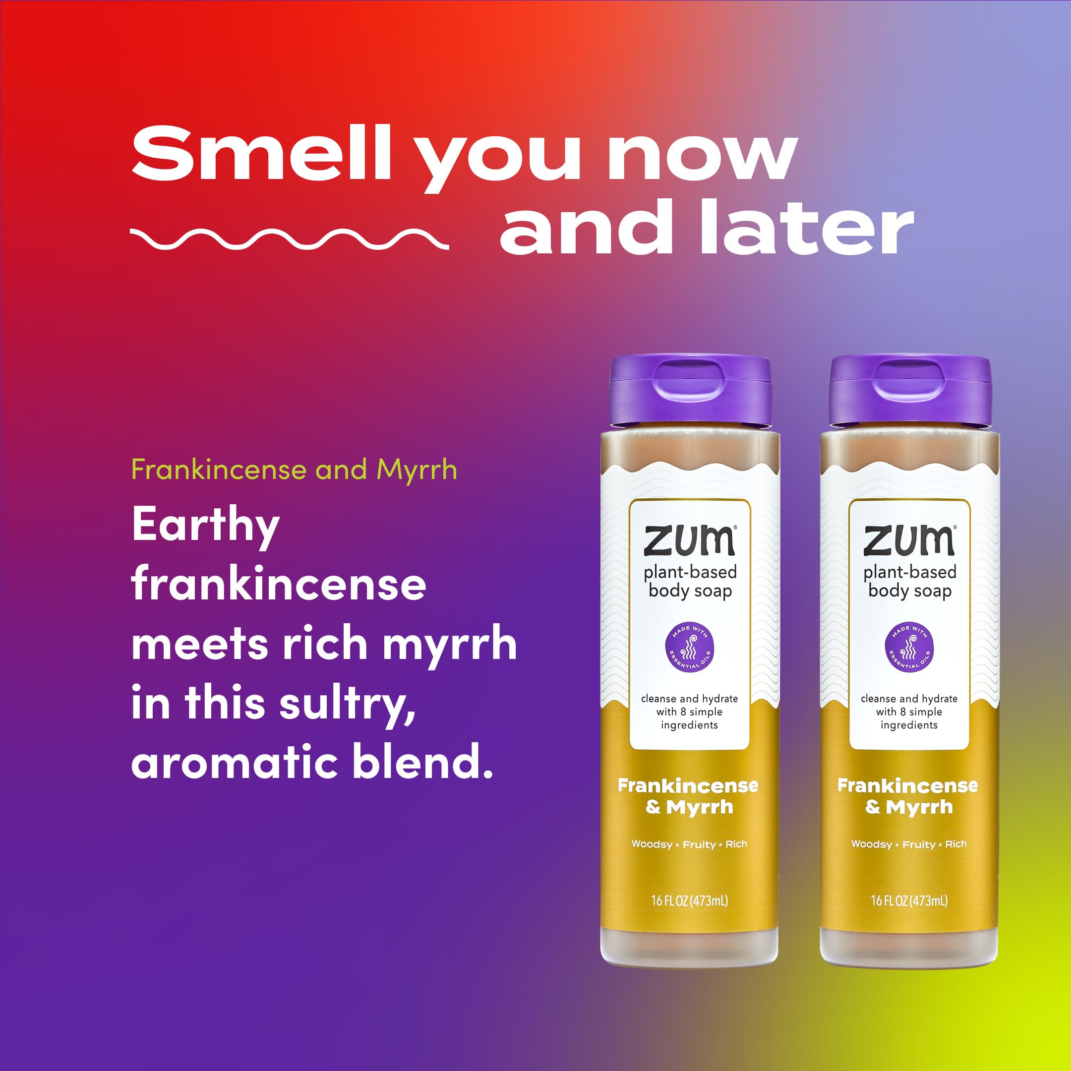 Zum Body Soap – Frankincense & Myrrh (16 fl oz, 2 pack) | Natural, Cruelty-Free Cleanser