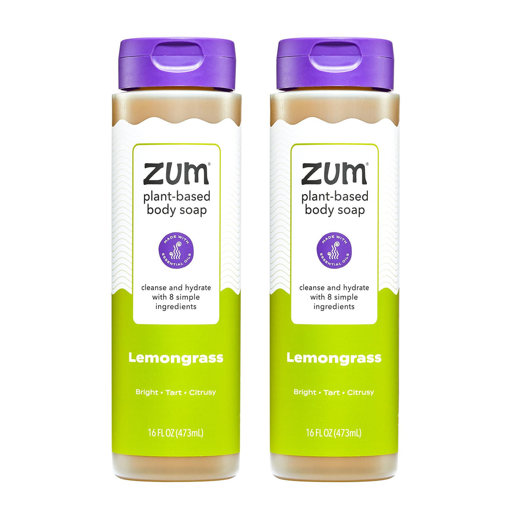 Zum Body Soap Lemongrass - 16 fl oz (2 Pack) | Deep Clean & Plant-Based Moisturizing