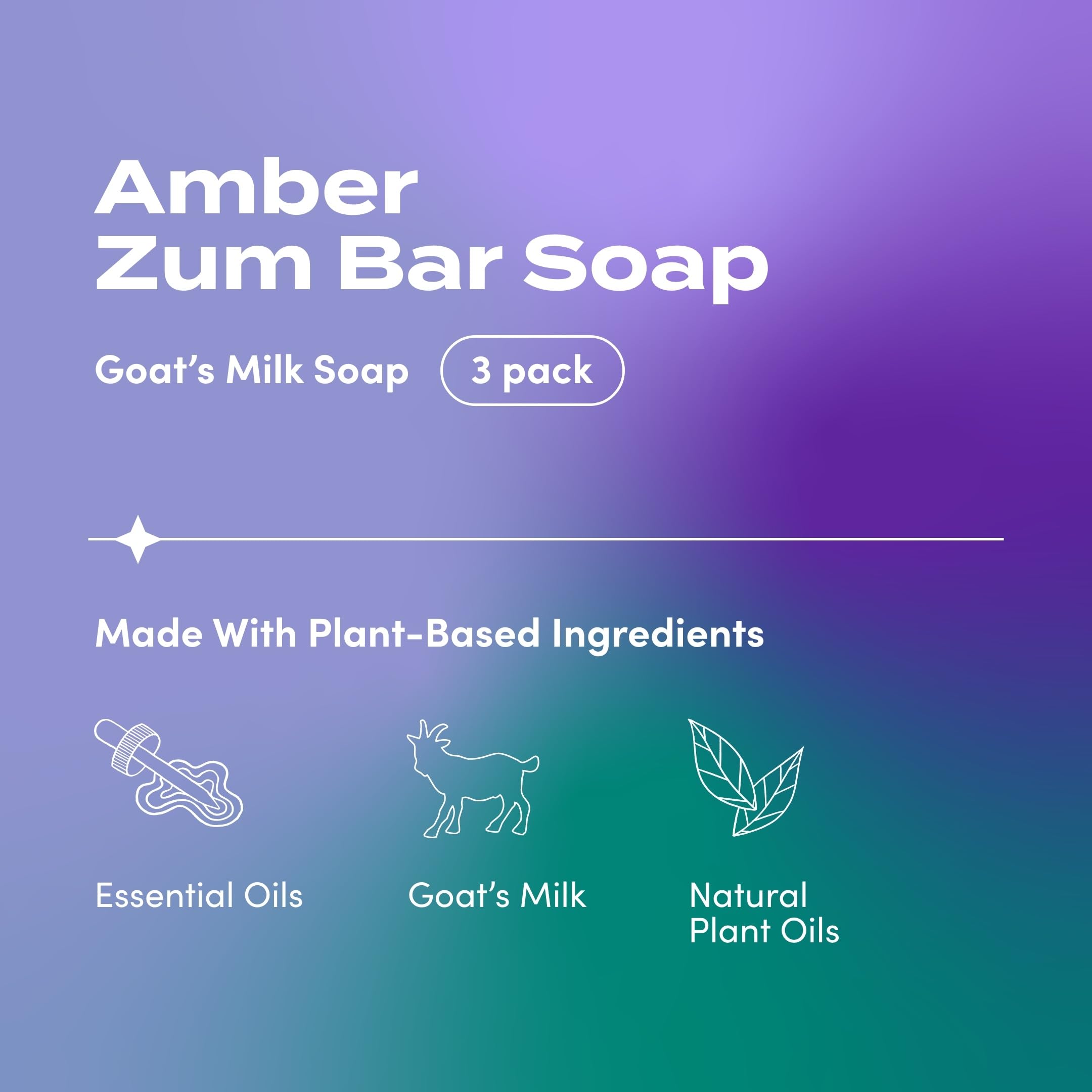 Zum Indigo Wild Goat's Milk Soap Bar – Amber, 3 oz, 3-Pack