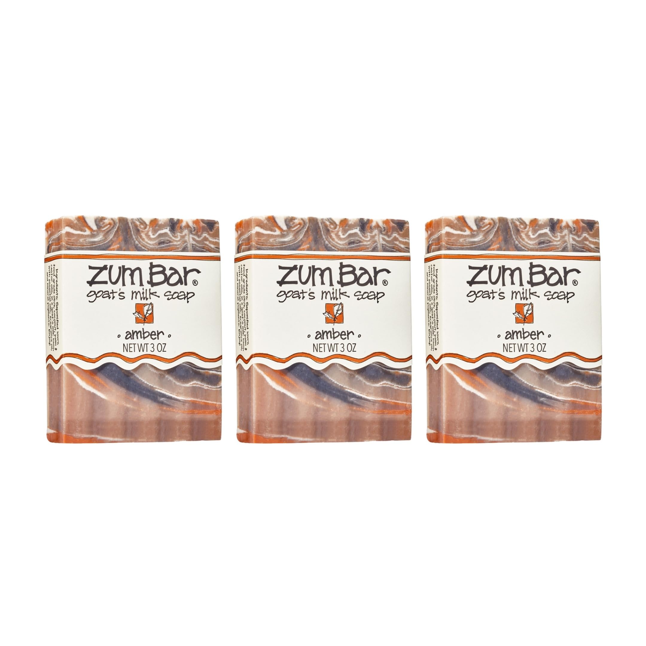 Zum Indigo Wild Goat's Milk Soap Bar – Amber, 3 oz, 3-Pack