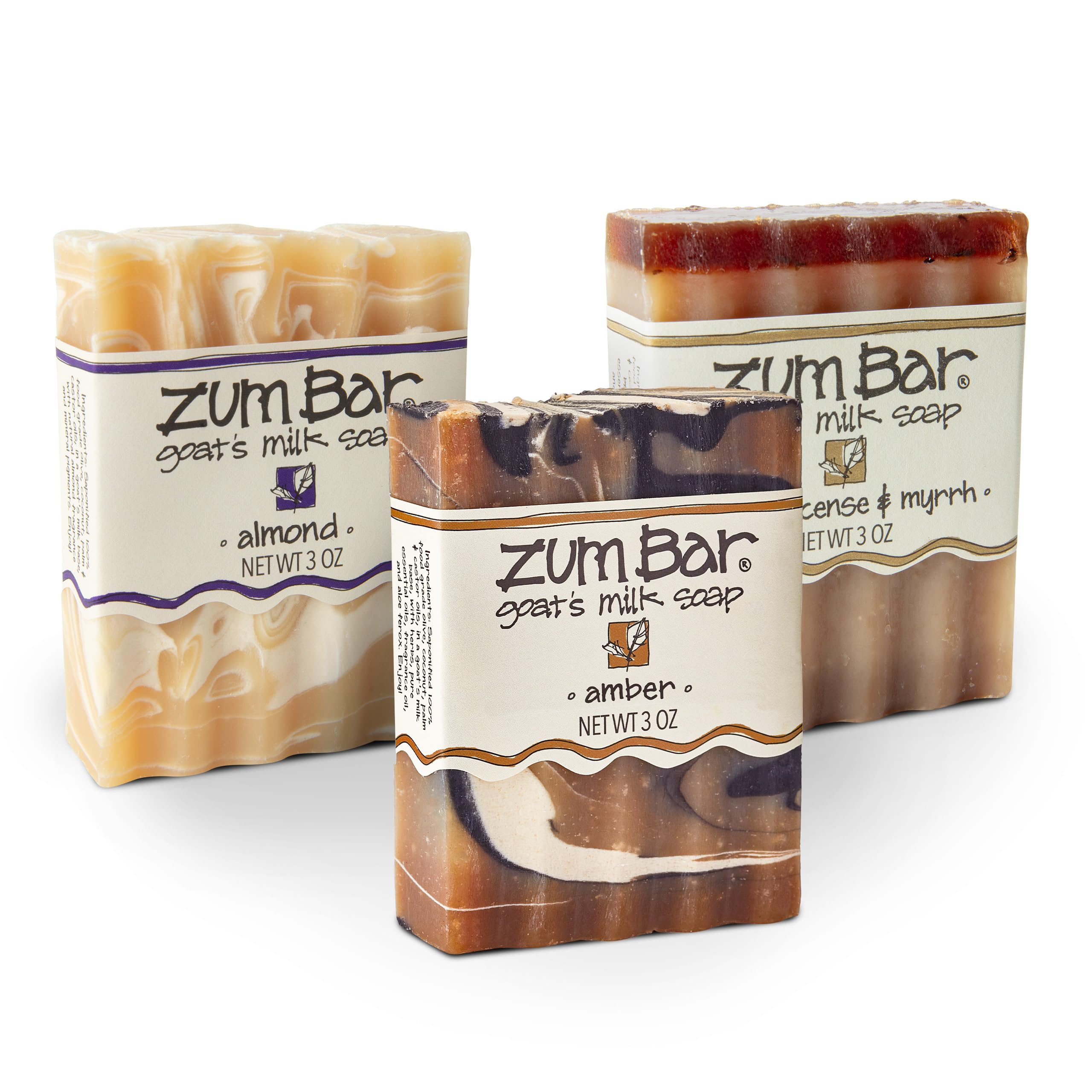 Zum Indigo Wild Goat Milk Soap Bar – 3 oz Hand & Body Soap with Essential Oils – 3 Pack