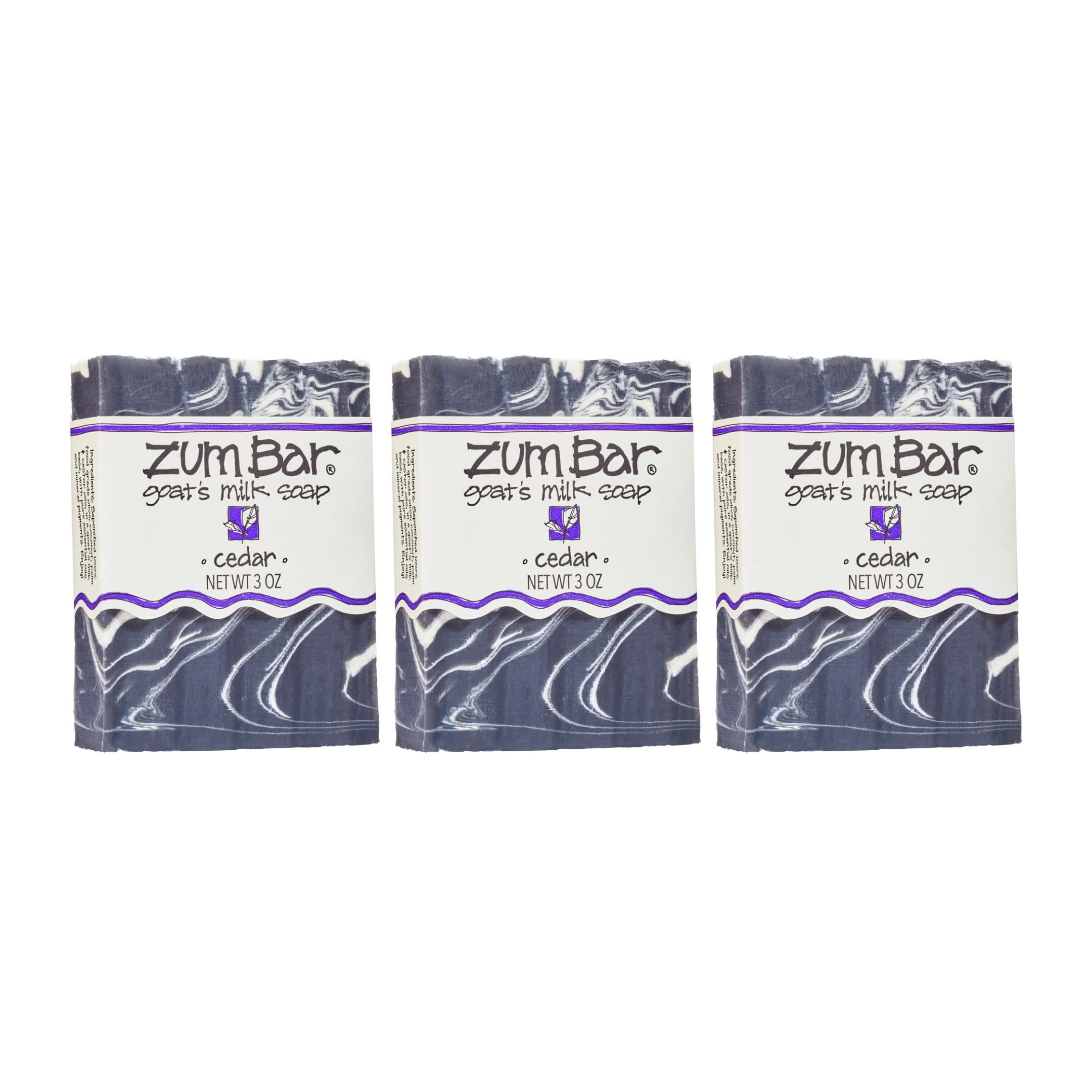 Zum Indigo Wild Goat Milk Soap Bar Cedar - 3 oz, Pack of 3 | Plant-Based, Cruelty-Free