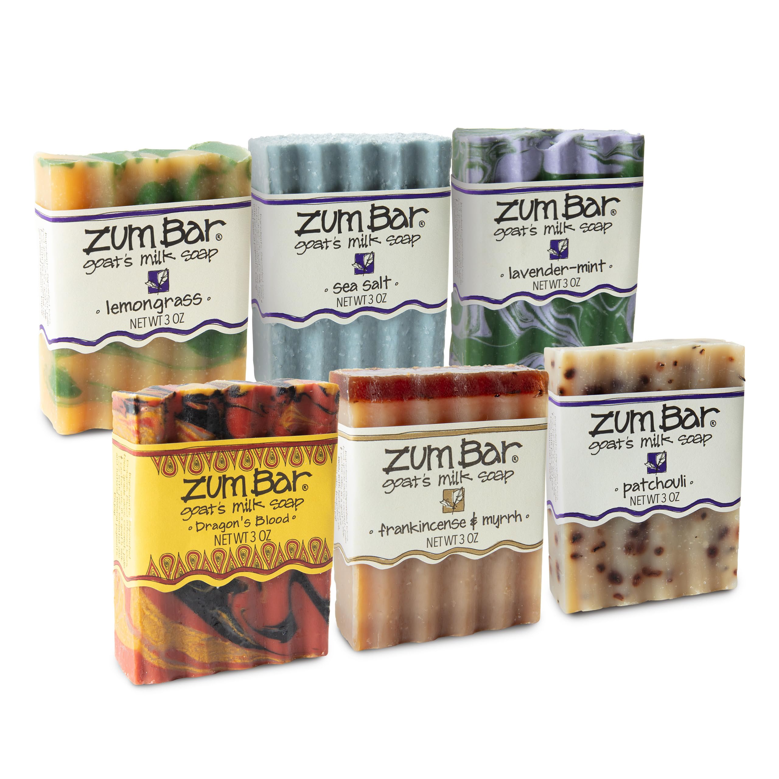 Zum Indigo Wild Goat Milk Soap Bar Set – 6 x 3 oz with Essential Oils