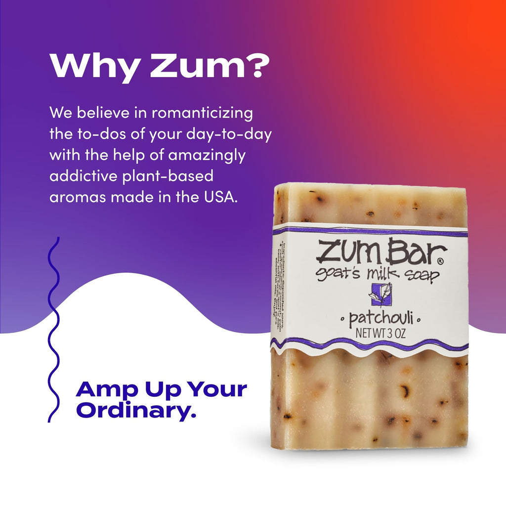 Zum Indigo Wild Goat's Milk Soap Bar – Patchouli Scent, 3 oz, Pack of 6