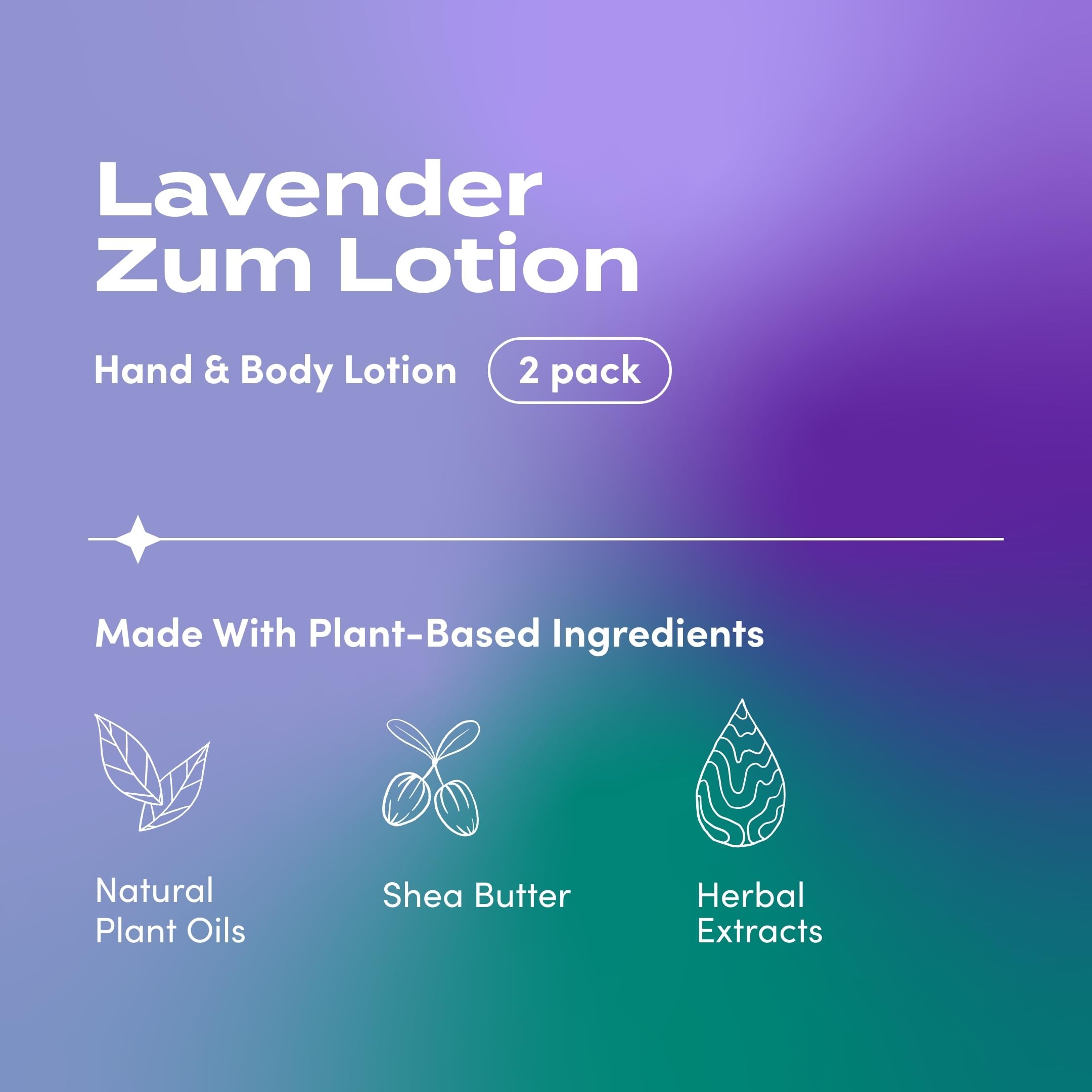 Zum Indigo Wild Hand & Body Lotion Lavender Scent 2-Pack 6 oz