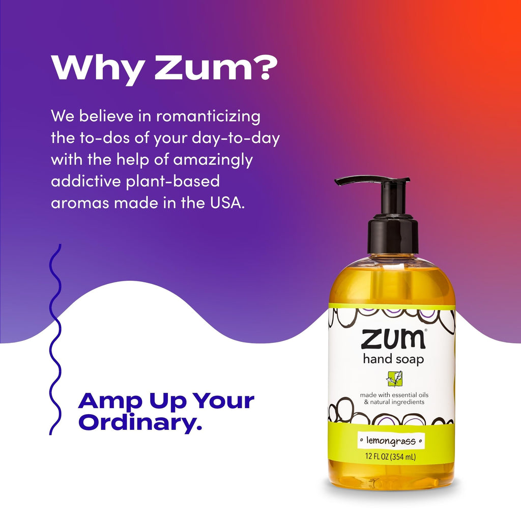 Zum Indigo Wild Hand Soap – Lemongrass Scent, 12 oz (4 Pack)