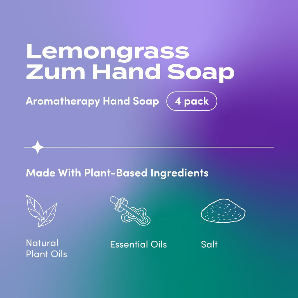 Zum Indigo Wild Hand Soap – Lemongrass Scent, 12 oz (4 Pack)