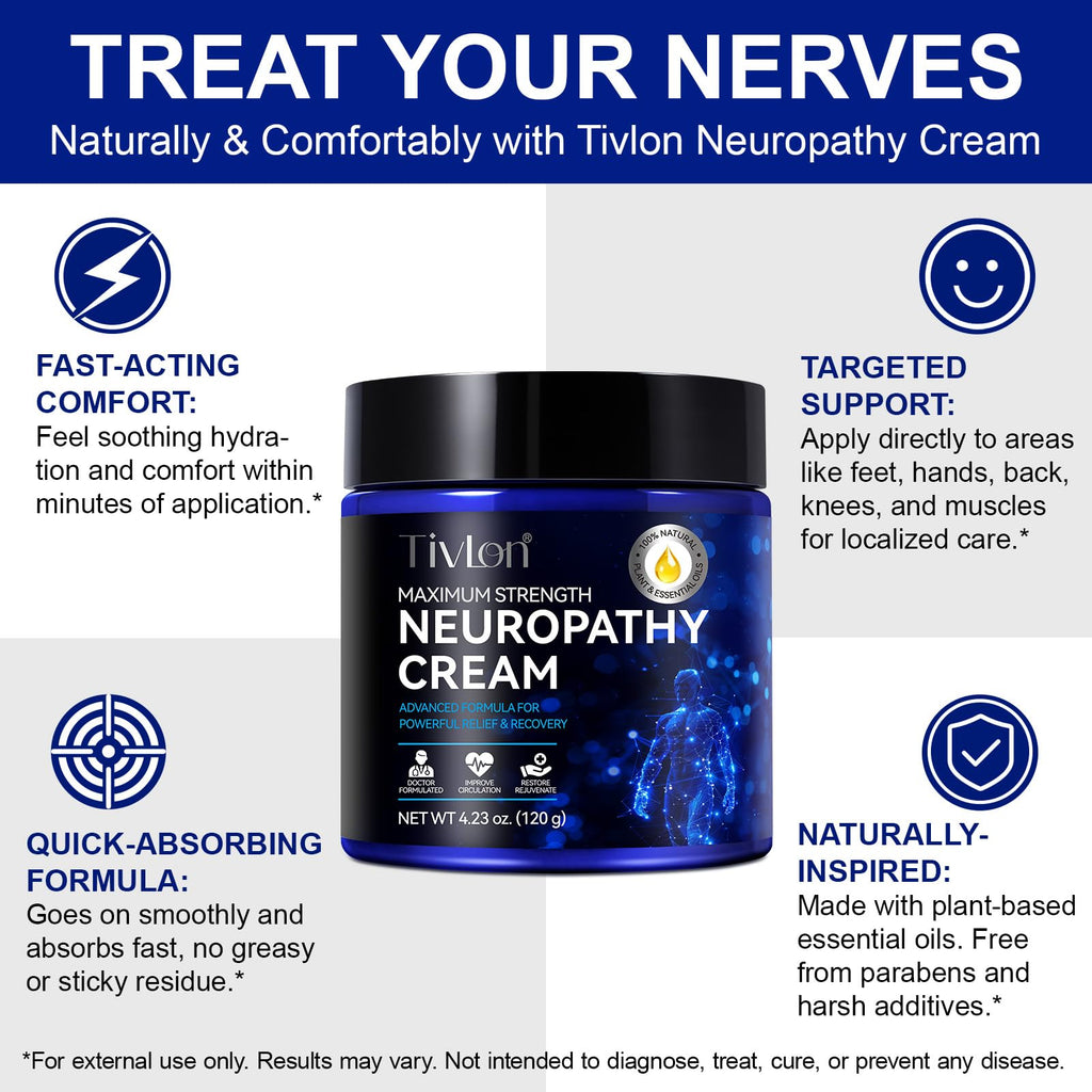 ZVHCFYQR Neuropathy Relief Cream – Maximum Strength Relief for Hands, Feet, Legs & Toes