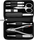 ZWILLING Manicure Set - 8-Piece Premium Nail Care in Black Leather Case