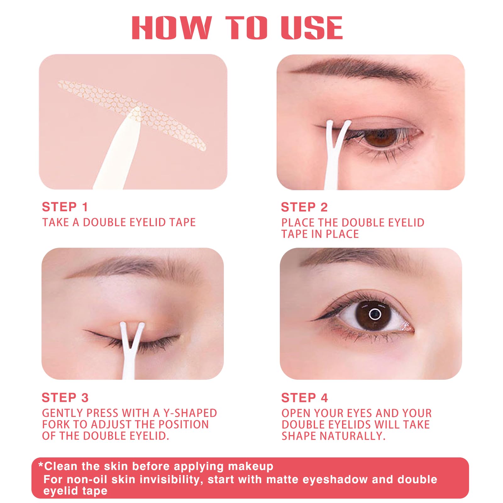 ZYQTQZ Eyelid Tape – Ultra-Thin Invisible Double Eyelid Strips, Waterproof & All-Day Hold (632 Pcs)