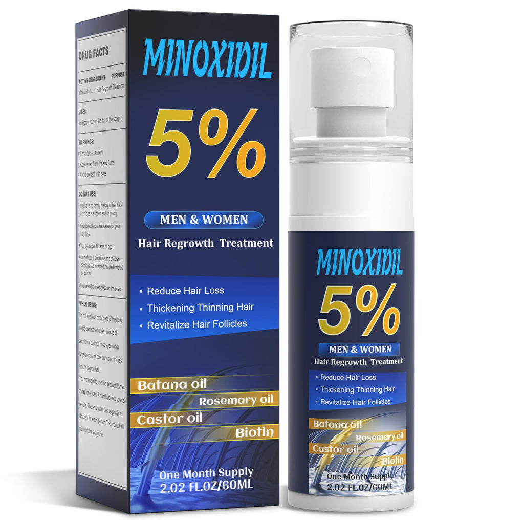 ZYXN 5% Minoxidil Hair Growth Serum for Men & Women with Biotin, Rosemary & Batana – 2.02 fl oz