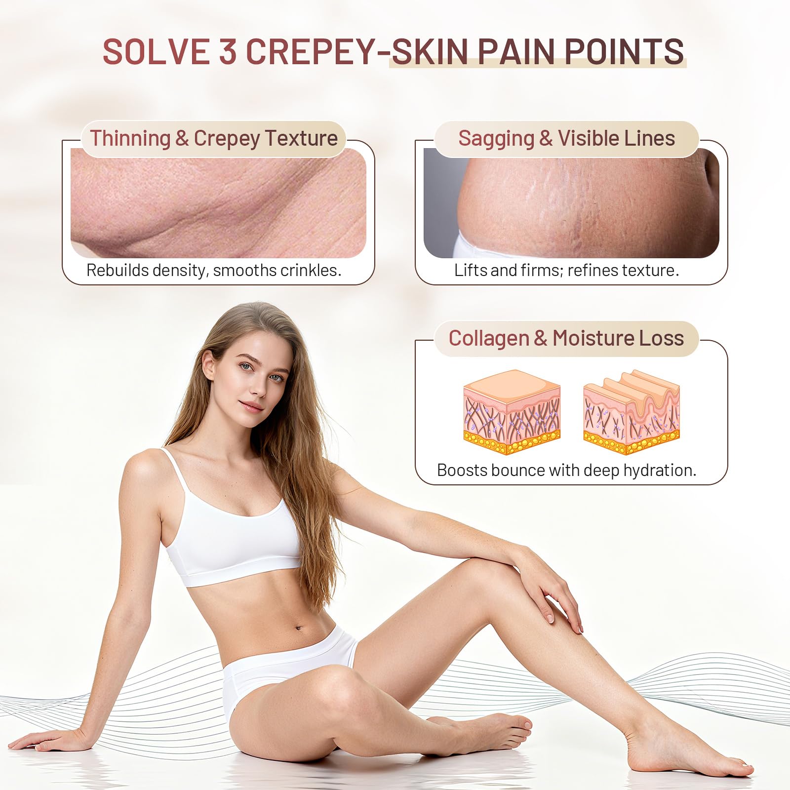 ZZILME Moisturizing Crepe Fix Cream – Tightens Face, Neck & Body | 4.23 oz
