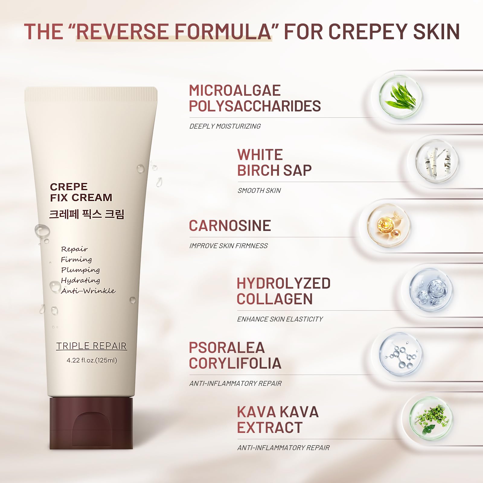 ZZILME Moisturizing Crepe Fix Cream – Tightens Face, Neck & Body | 4.23 oz