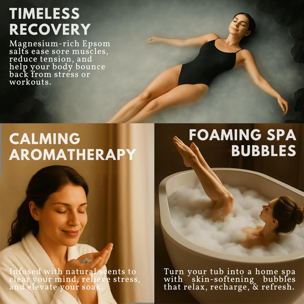 ZZZELLNESS Epsom Salt Plus Bubbles – Unscented Foaming Bath Soak (12 oz)